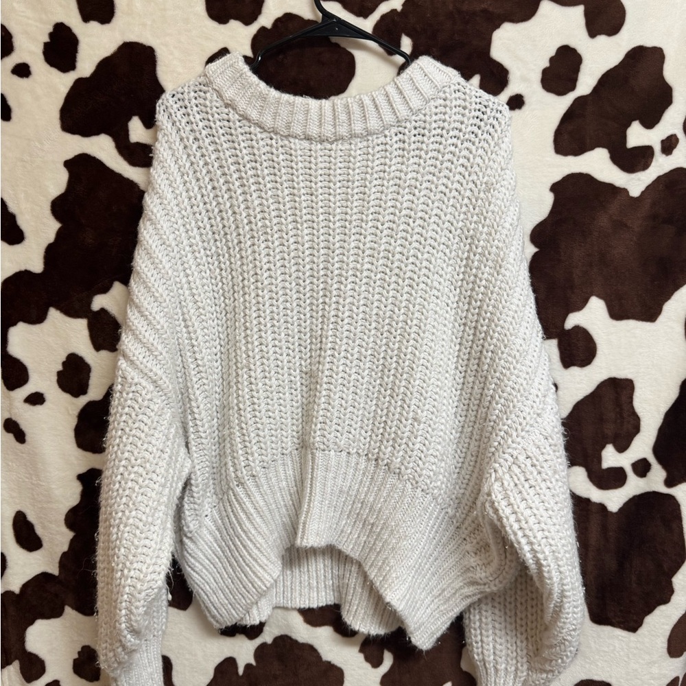 H&M Cream Knit Crew Neck Sweater